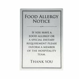 Brushed Steel Food Allergy Sign A5 - GM817 - 1