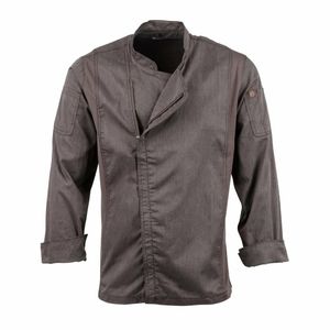 Chef Works Hartford Lightweight L/S Zipper Coat Graphite Size XL - BB263-XL - 1
