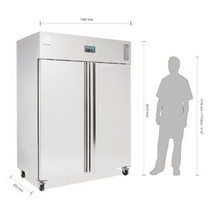 Polar U-Series Upright Double Door Fridge 1300Ltr - U634 - 3