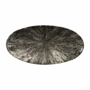 Churchill Studio Prints Stone Chefs Plates Quartz Black 299 x 150mm (Pack of 12) - FC140 - 1