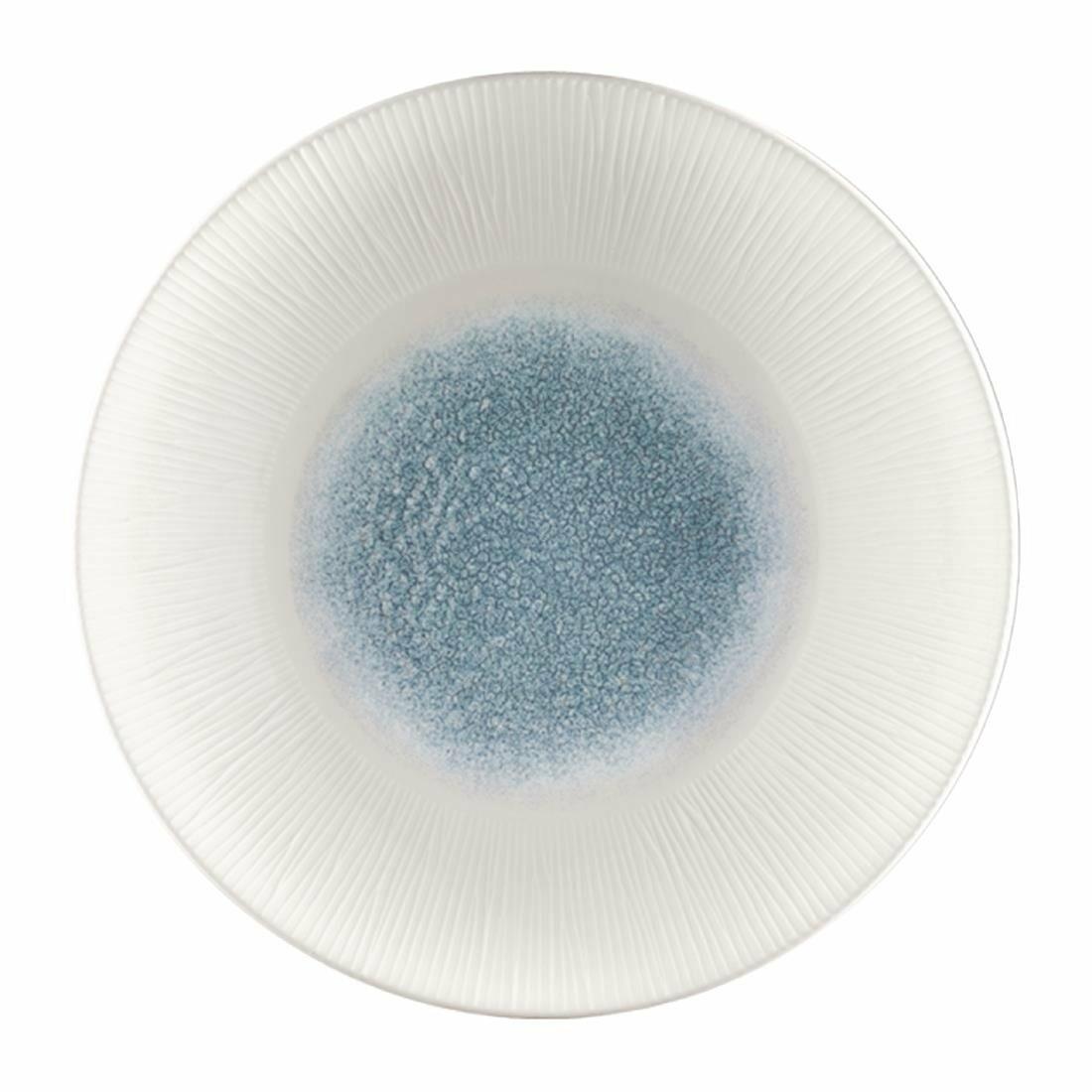 Churchill Bamboo Centre Print Deep Coupe Plates Topaz Blue 255mm (Pack of 12) - FC189 - 1
