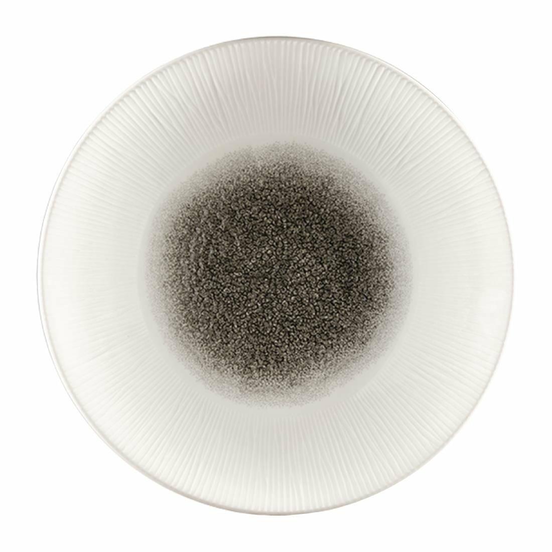 Churchill Bamboo Centre Print Deep Coupe Plates Quartz Black 255mm (Pack of 12) - FC191 - 1