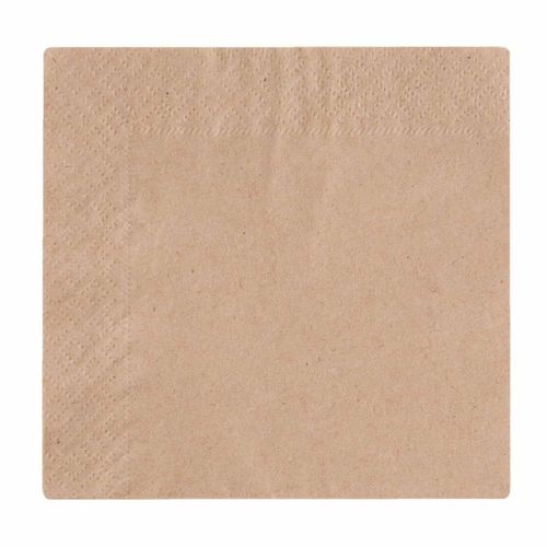 Vegware Recycled Cocktail Napkin Kraft 24x24cm 2ply 1/4 Fold (Pack of 4000) - DW629 - 1