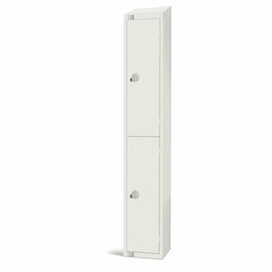 Elite Double Door Coin Return Locker with Sloping Top White - GR303-CNS - 1