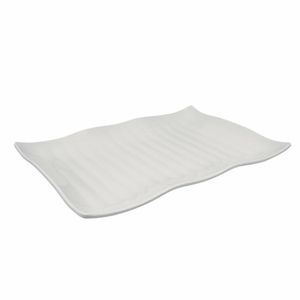 Dalebrook Melamine Ribbed Wavy Platter White 420mm - L284 - 1