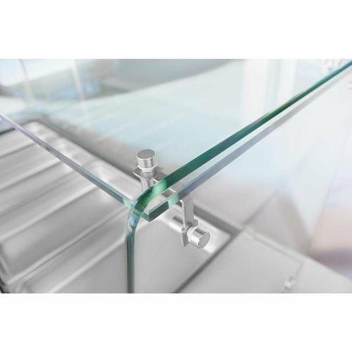 Polar U-Series GN Saladette Counter with Square Sneeze Guard 4 Door - 9