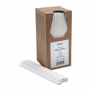 Beaumont 6mm Bore Paper Straw White (Pack 250) - CZ618 - 1