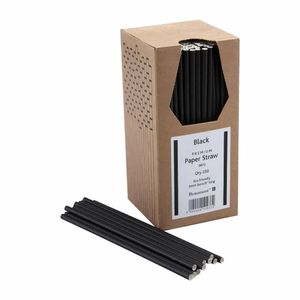 Beaumont 6mm Bore Paper Straw Black (Pck 250) - CZ616 - 1