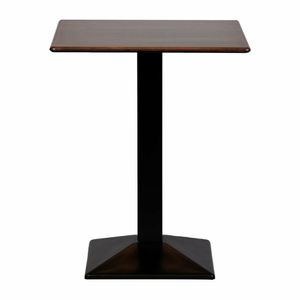 Turin Metal Base 700mm Square Poseur Table with Laminate Top in Walnut - CZ833 - 1