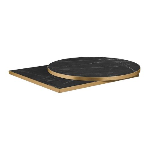 Omega Round Laminate Table Top Black Marble 700mm - HS755 - 2