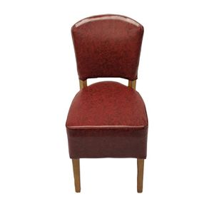 Hanoi Dining Chair In Weathered Oak with Bison Vinyl Bordeaux (Pack of 2) - HP763 - 3