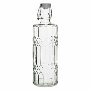 Olympia Geo Glass Water Bottle with Stopper 1Ltr (Pack of 6) - DN816 - 1