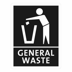 Jantex Slim Bin General Waste Label - FX192 - 1