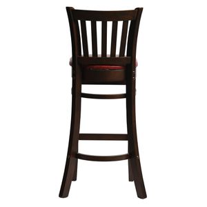 Manhattan Bar Chair in Dark Walnut with Bison Bordeaux Seat - HX851 - 3