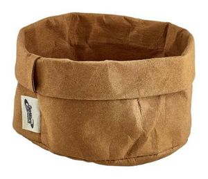 Brown Washable Paper Bag 13 Dia x 10cm (H) - 1