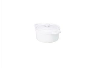 Genware Porcelain Covered Mini Casserole Dish 10.5cm/ 4" (Pack of 6) - 1