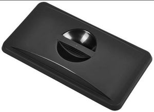 Black Closed Lid For Slim Recycling Bin - 1