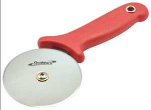Genware Pizza Cutter Red Handle - 1