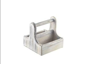 Small White Wooden Table Caddy - 1