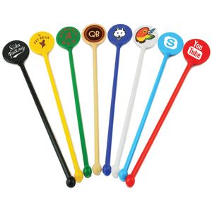 Custom Branded Round Headed Cocktail Stirrer - 1