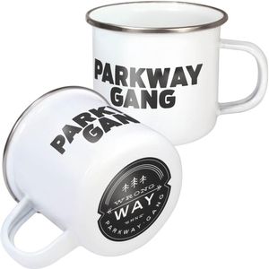 Custom Branded Premium Steel Rim Enamel Mugs (285ml/10oz) - 3