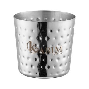 Custom Branded Stainless Steel Serving Cup Hammered Effect (8.5x8.3cm) - 1