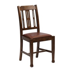 Lattice Back Dining Chair in Vintage Wood with Bison Espresso Seat (6 Pack) - JA280 - 1