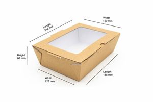 Large On the Go Box with Window (Microwavable) (Case of 150) - 3