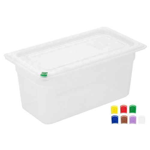 Hygiplas Click PP GN Container 1/3 with Lid & 7 Colour Clips 150mm 5.3Ltr (4 Pack) - FZ093 - 2