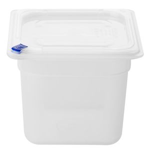 Hygiplas Click PP GN Container 1/6 with Lid & 7 Colour Clips 150mm 2.2Ltr (4 Pack) - FZ098 - 1