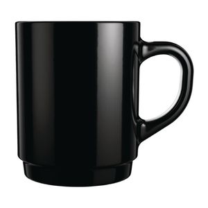 Arcoroc Opal Stackable Mugs Black 250ml (6 Pack) - JC976 - 3