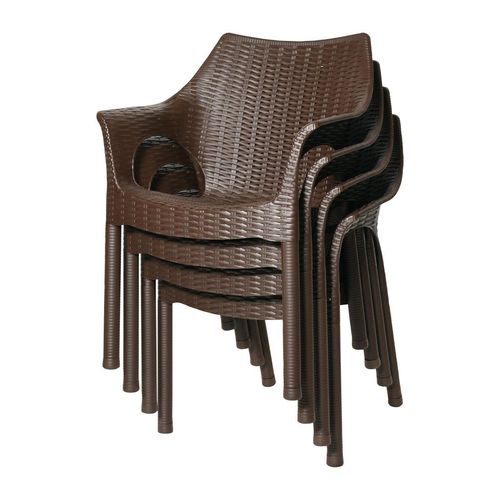 Bolero Elements Polypropylene Armchairs Dark Brown (4 Pack) - JA911 - 6