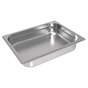 Vogue Heavy Duty Stainless Steel 1/2 Gastronorm Pan 100mm - Each - GC970 - 1