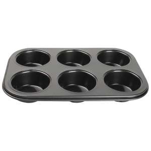 Vogue Carbon Steel Non-Stick Muffin Tray 6 Cup - Each - GD010 - 1