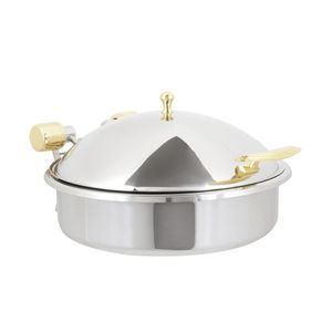 Vollrath Round Intrigue Induction Chafer w/Brass Trim & St/Steel Food Pan - 3