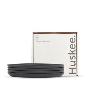 BioPak Saucer HuskeeOriginal 4-Pack Charcoal (X12) (Pack of 48) - HC0SC48-E-UK - 1