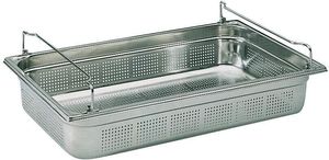 Stainless Steel Perforated Gastronorm Container - With Basket Handles - Gn 1/1 Depth 10cm - 10216-01 - 1
