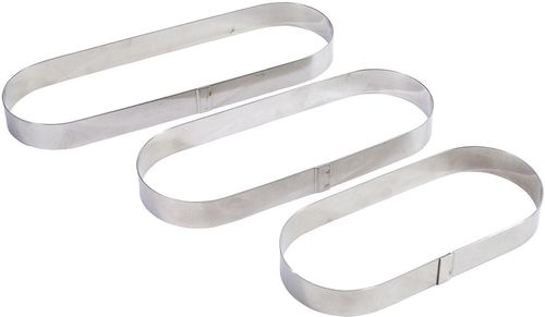 Matfer Mozaik Stainless Steel Oblong Tart Ring 28x9x2cm - 11614-04 - 2