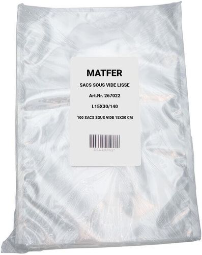 100 Smooth Vacuum Seal Pouches 140 Microns 40x60cm - 267028 - 1