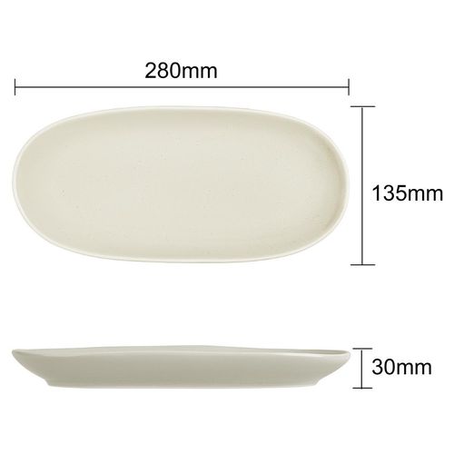 Olympia Chia Oval Plates Sand 280x135mm (6 Pack) - JK491 - 5