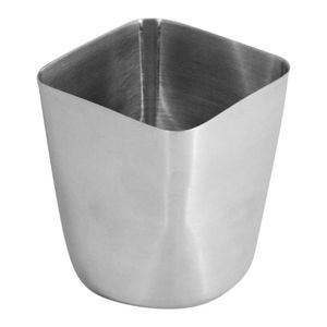 French Fry Cup - Ss - Square Mouth - Satin Finish - FFSQ85S-SS - 1