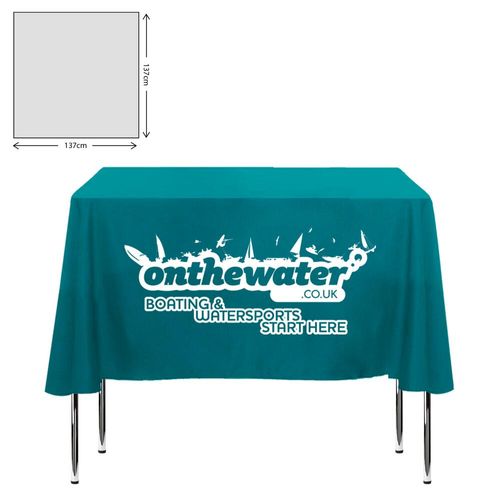 Custom Branded Premium Fabric Tablecloth - Square - 138x138cm (3ft Table - Short Drop) - C1207 - 1