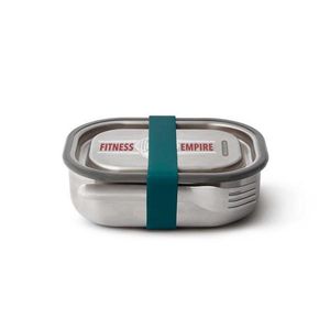 Custom Branded Stainless Steel Lunch Box - black+blum - C5879 - 3
