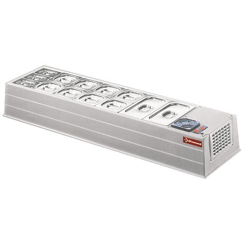 Diamond MIDI-R6 Stainless Steel Refrigerated Topping Unit, 7 x 1/3 GN Pans - MIDI-R6 - 1