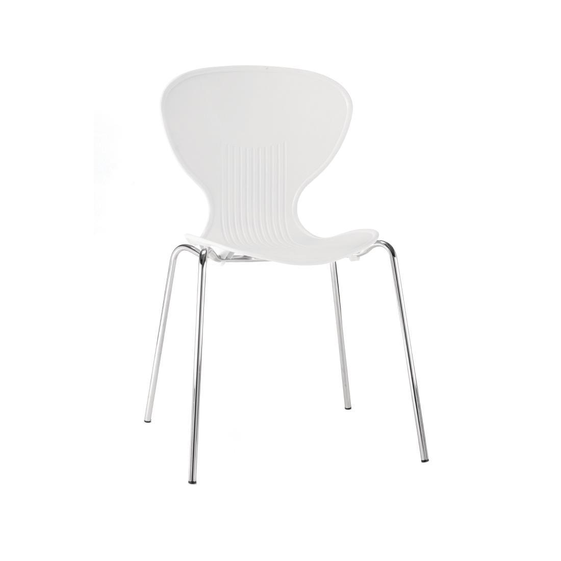 Bolero White Stacking Plastic Side Chairs - Case of 4 - GP501 - 1