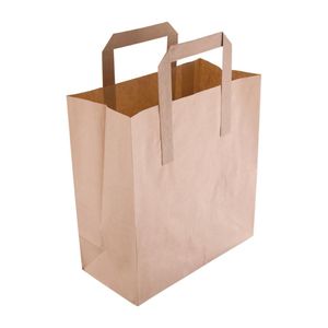 Fiesta Compostable Recycled Brown Paper Carrier Bags Small (Pack of 250) - CS351  - 1