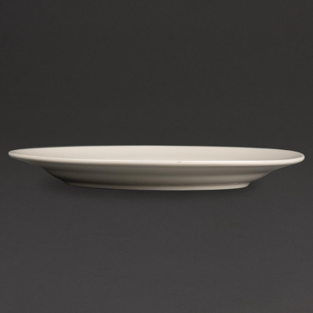Olympia Ivory Wide Rimmed Plates 200mm (Pack of 12) - U119  - 2