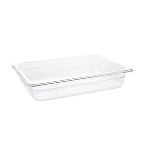 Vogue Polycarbonate 1/2 Gastronorm Container 65mm Clear - U228  - 1