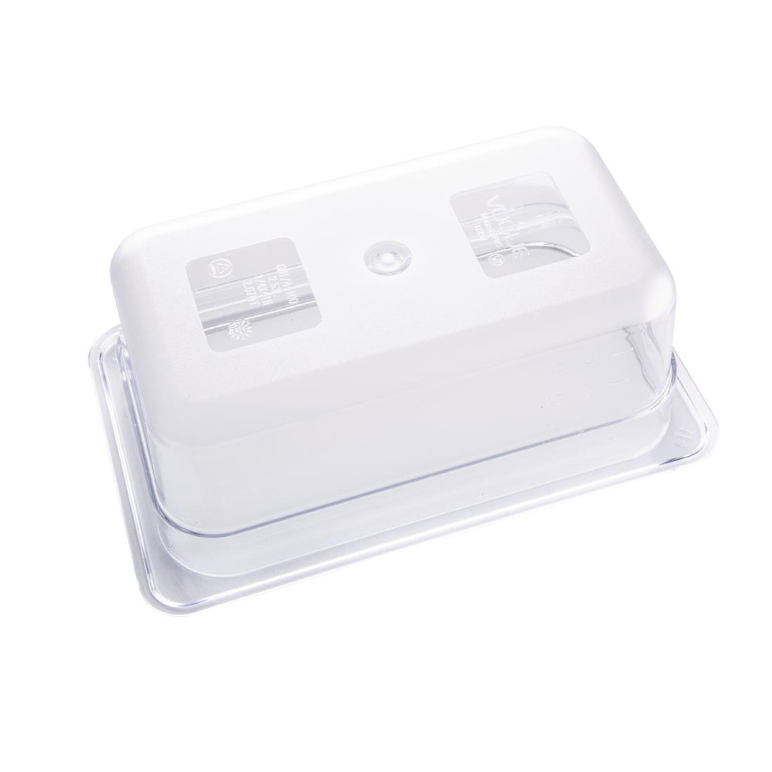 Vogue Polycarbonate 1/4 Gastronorm Container 100mm Clear - U237  - 5