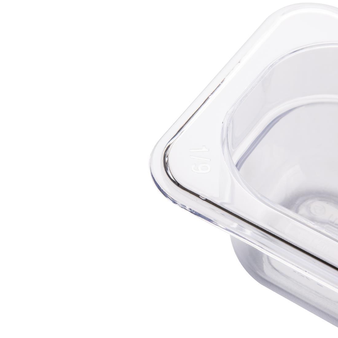 Vogue Polycarbonate 1/9 Gastronorm Container 100mm Clear - U243  - 3
